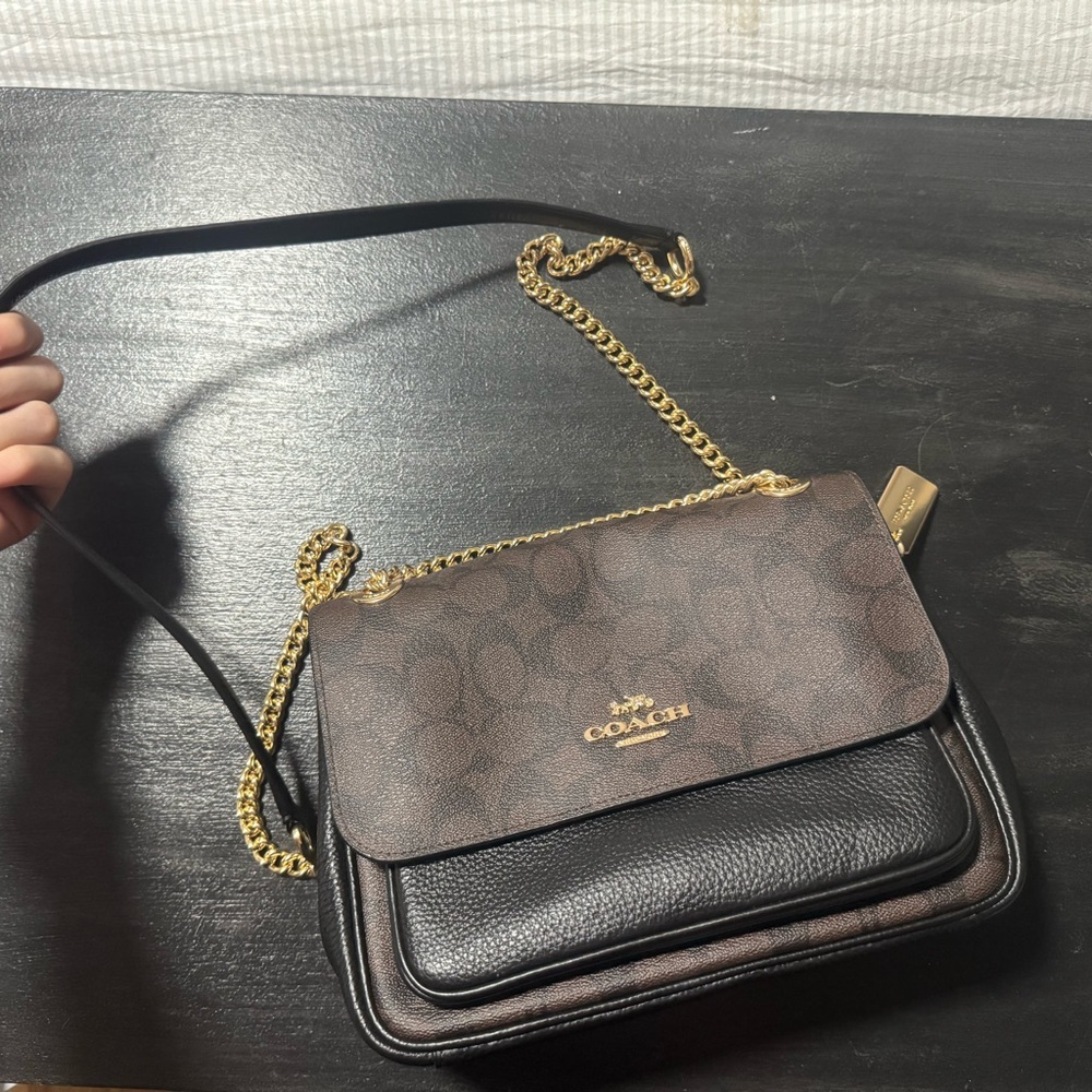 Coach Brown and Black Crossbody Bag